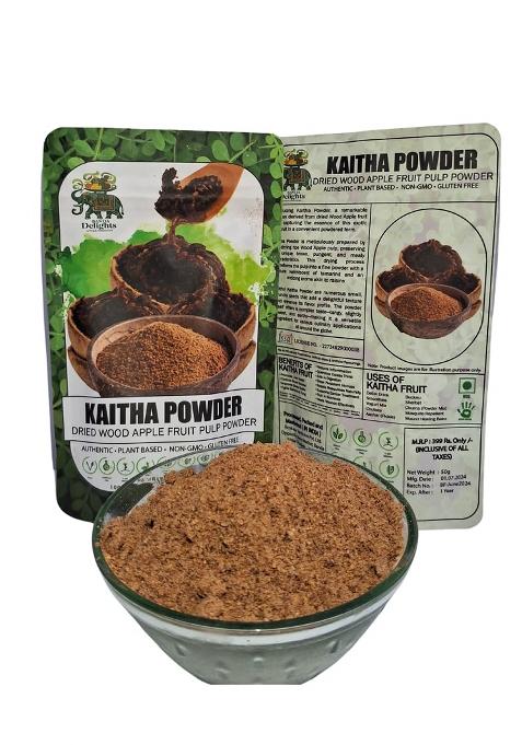 Banda Delights Kaitha Powder Dried Wood Apple Fruit By | 100% Pure, Organic & Handmade Natural Digestive Health Supplement Gut Cleanse Immunity Support Herbal Wellness Superfood 50 Grms