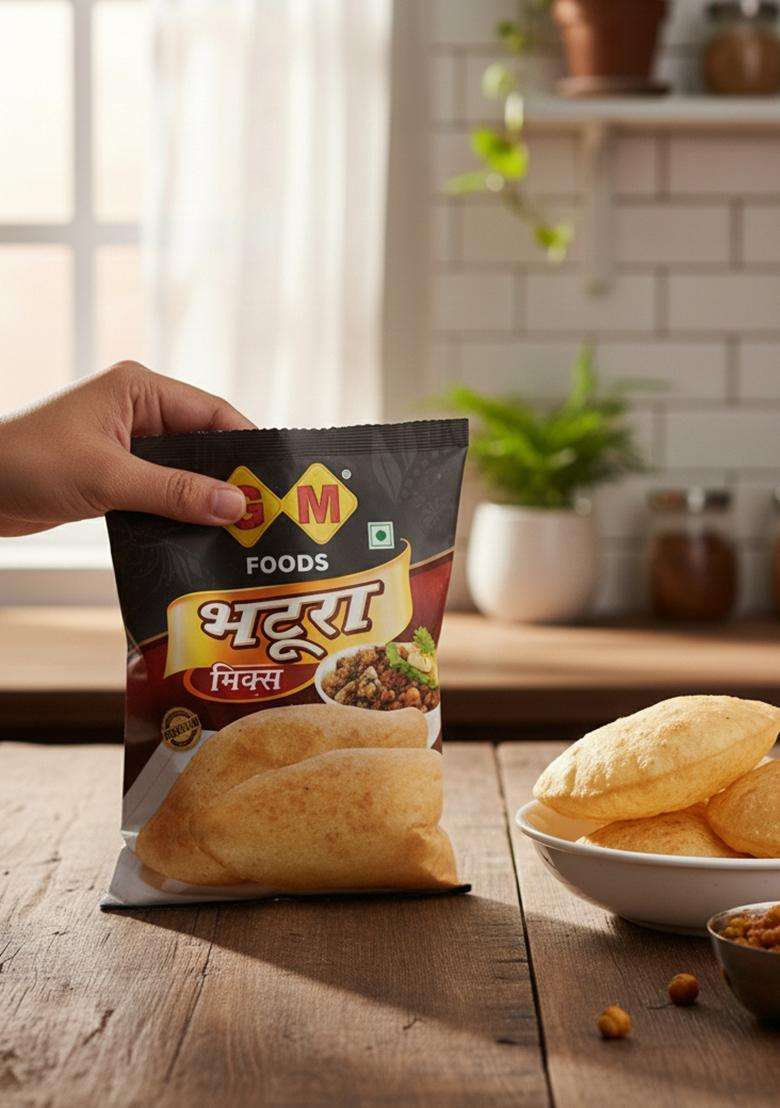 Gm Foods Bhatura Mix 500 Gram | Ready To Cook Soft & Puffy Bhaturas Authentic Flavour With Pure Ingredients Easy Preparation No Msg, Artificial Colours Preservatives - Indya