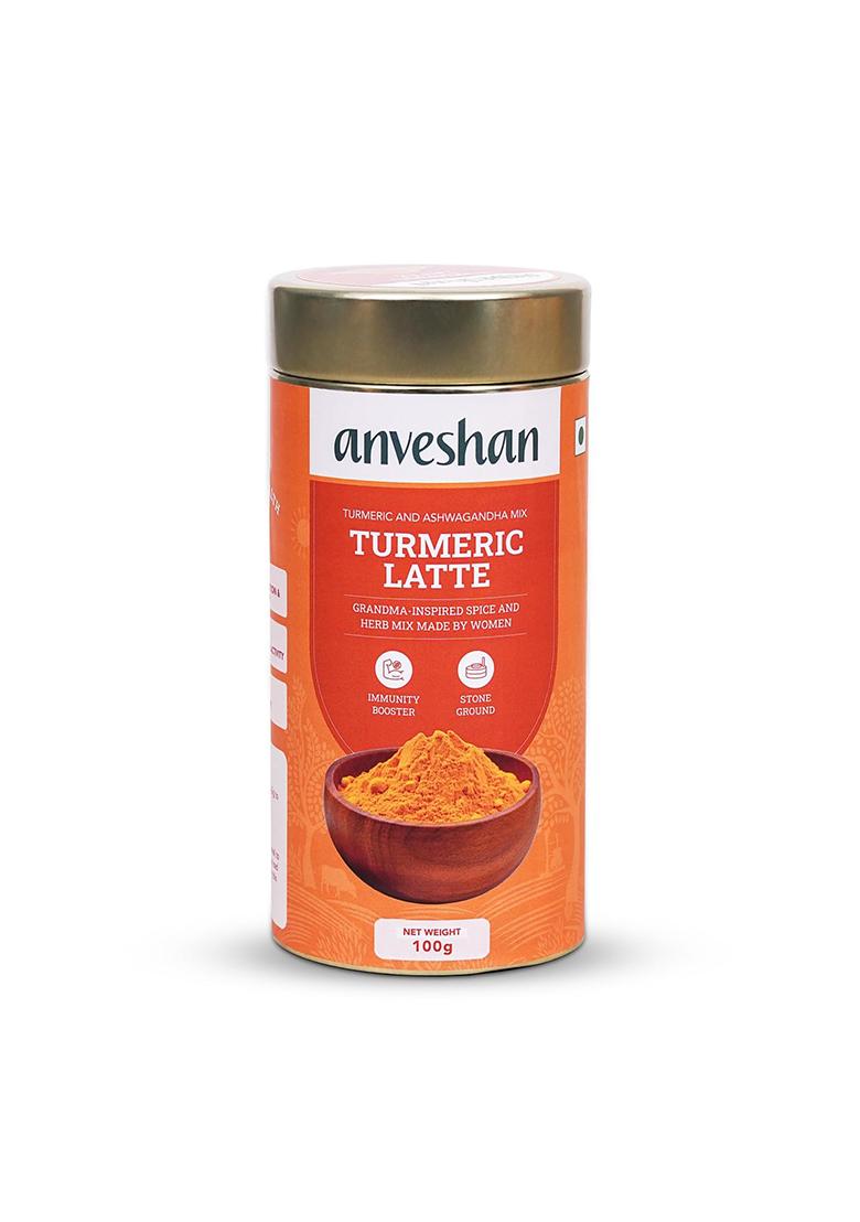 Anveshan Turmeric Latte 100G | Healthy Ayurvedic Remedy With Ashwagandha Mix For Golden Milk Haldi