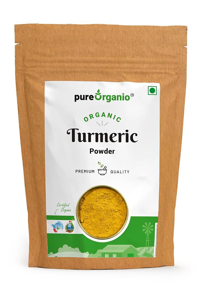 Pure Organio Organic Turmeric Powder, Haldi Powder Organic, Ideal For Eating, Drinking, Cooking