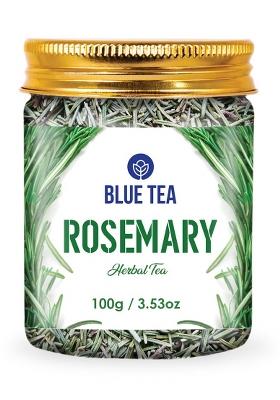 Blue Tea - Dried Rosemary Leaves 100G | Supports Hair Growth Suitable For All Type Herbal Caffeine Free Food Seasoning Stems Men & Women Shark Tank Featured Pet Jar