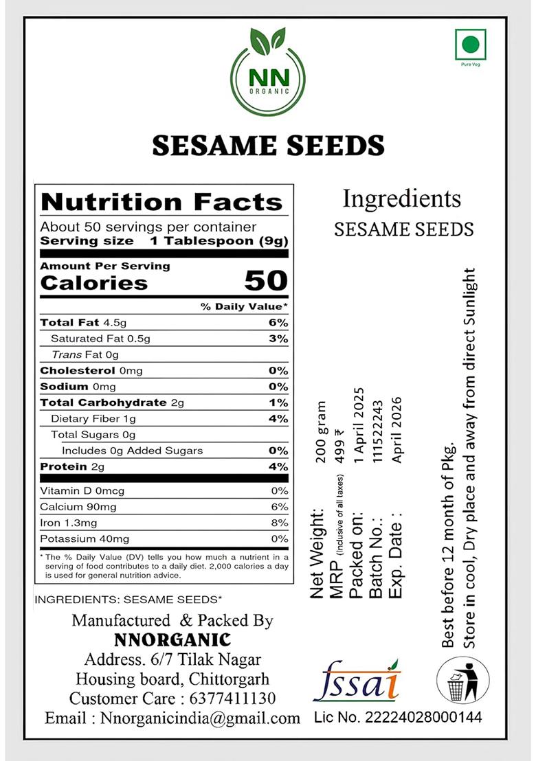 Nnorganic Sesame Seeds