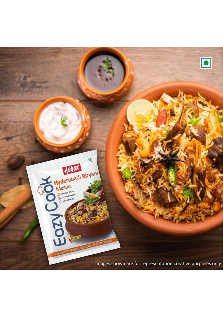 Ashok Hyderabadi Biryani Masala For Veg, Chicken & Mutton Biryani, Blended Spices With Natural Ingredients