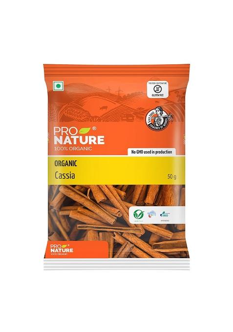 Pro Nature 100% Organic Cassia Bark Sticks -50G | Premium Dalchini Stick Aromatic Whole Spices Rich In Antioxidants Everyday Cooking & Smoothies