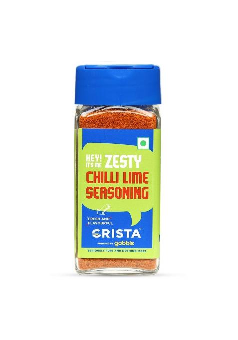Crista Zesty Chilli Lime Seasoning | Chilly & Lemon Spice Blend Trans Fat Free Vegan Zero Added Colours, Fillers, Additives Preservatives 50 Gms