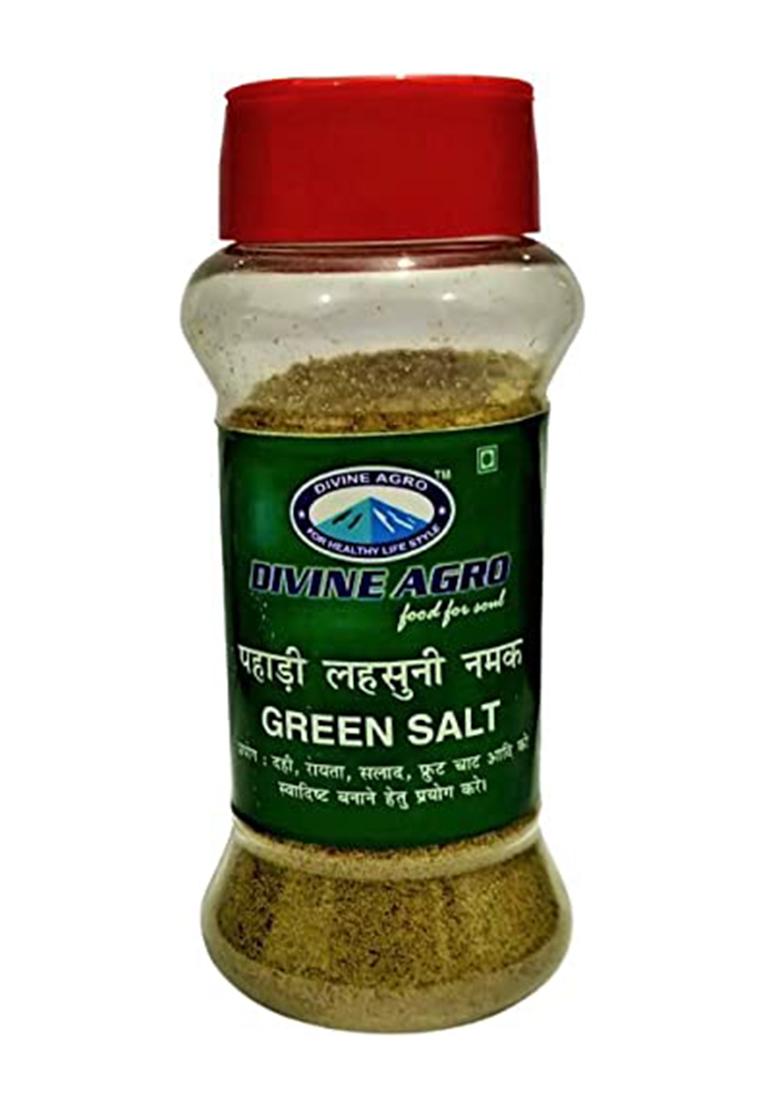 Divine Agro Organic Green Salt, Pahadi Garlic Salt/Namak (100Gm)