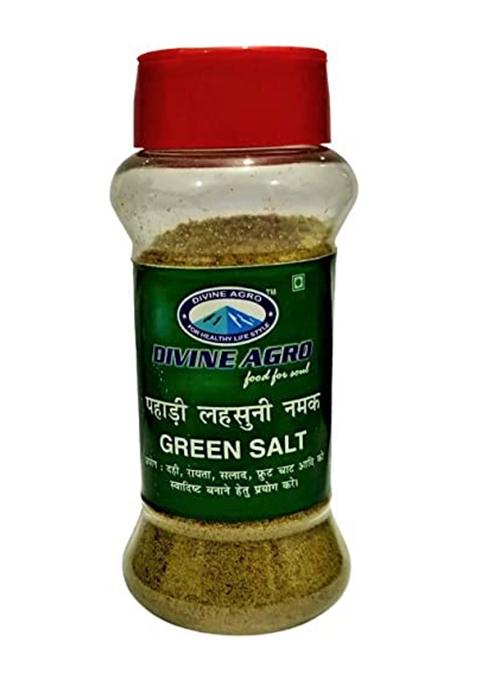 Divine Agro Organic Green Salt, Pahadi Garlic Salt/Namak (100Gm)