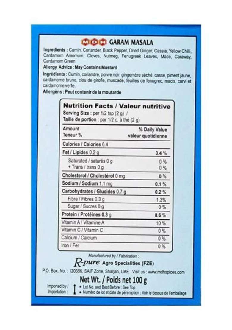 Mdh Garam Masala, 100G - Indya