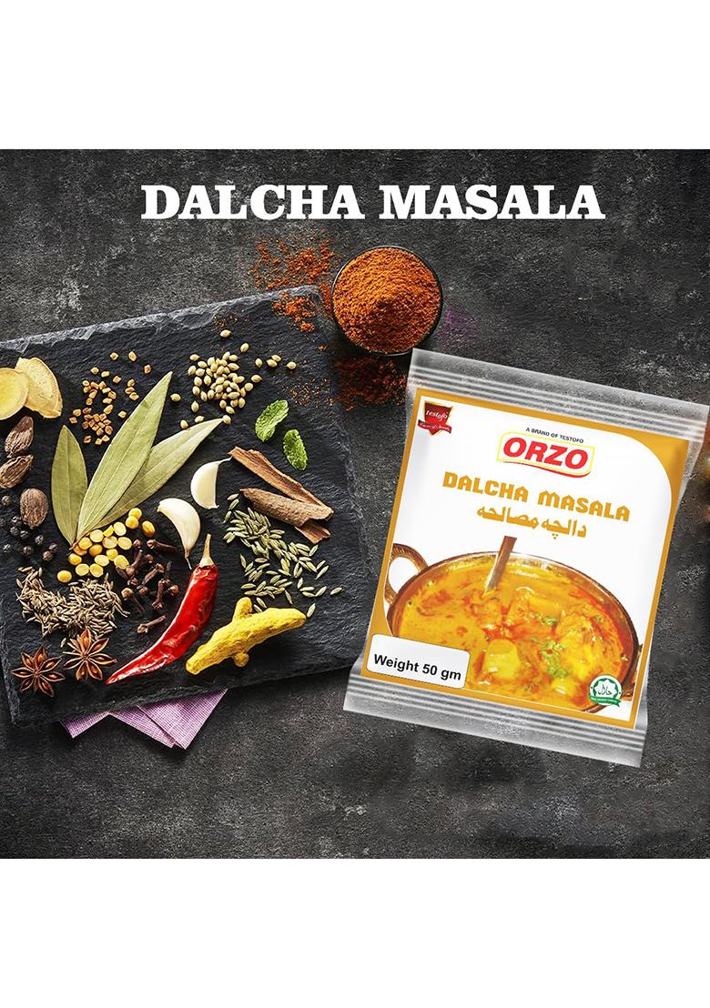 Testofo Dalcha Masala Powder | Traditional Ready To Cook Authentic Tangy And Spices Blend For Delicious Food Ideal Grilling Cooking (50G, Pack Of 5)