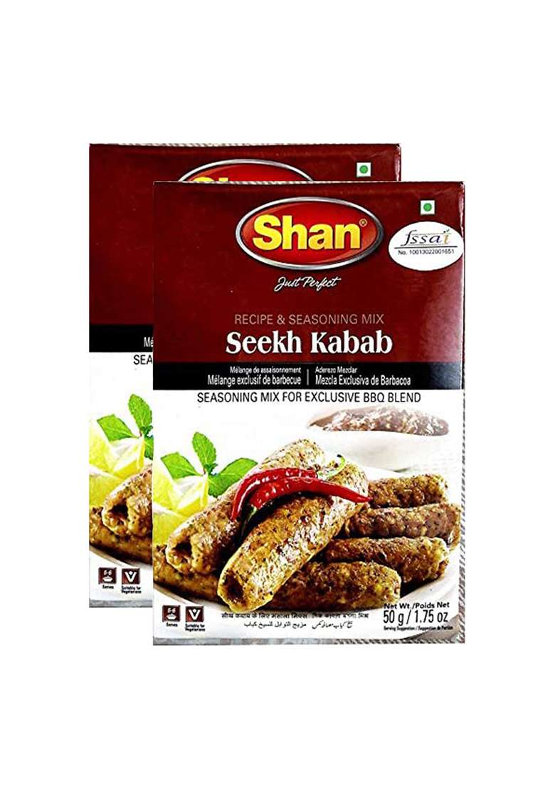 Shan Seekh Kabab Masala, 1.76 Oz 50 G, 2 Pack - Indya