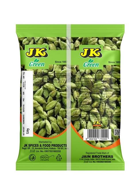 Jk Premium Green Cardamom (Elaichi) 7-8Mm (50 Grams)- No Artificial Colours Or Preservatives | Natural Elaichi Distinctive Flavour & Aroma For Cooking And Desserts Whole