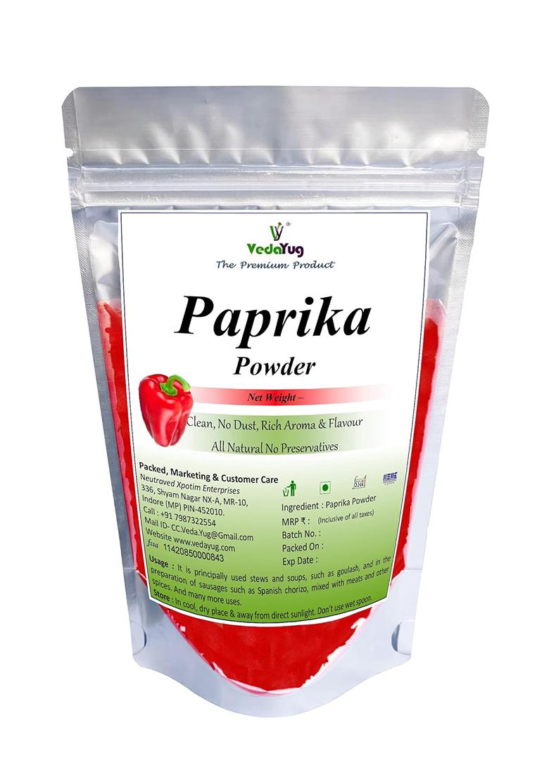 Vy Vedayug Red Sweet Paprika Powder 100G | 100% Pure Non-Smoked Mild Chilli For Cooking, Pizza, Pasta & Seasoning No Preservatives
