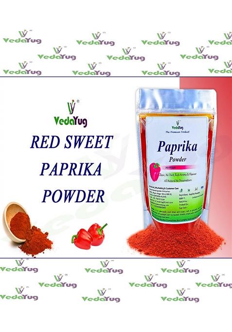 Vy Vedayug Red Sweet Paprika Powder 100G | 100% Pure Non-Smoked Mild Chilli For Cooking, Pizza, Pasta & Seasoning No Preservatives