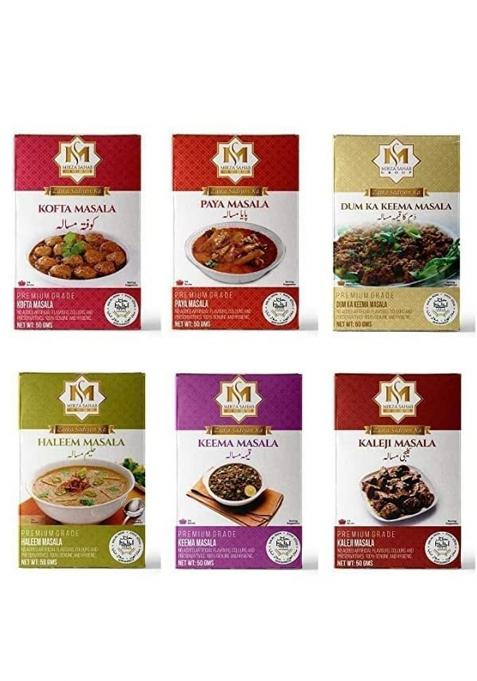Mirza Sahab Kitchen Masala Spices Delight Dum Ka Keema Haleem Kaleji Paya Kofta Masala, Variety Pack, 10.58 Oz / 300 G
