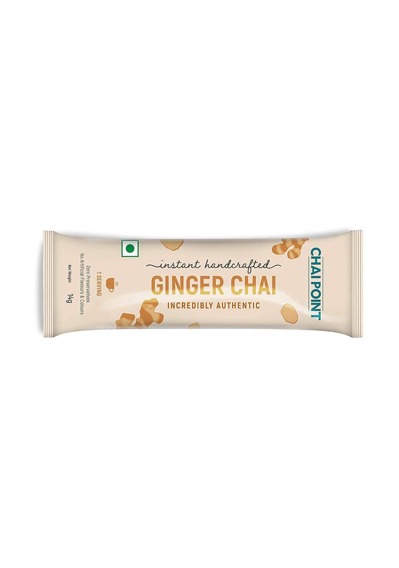 Chai Point Instant Ginger Tea Premix 10 Sachets | Authentic Adrak With Assam & Natural Flavor Ready To Drink Hot Anywhere, Anytime