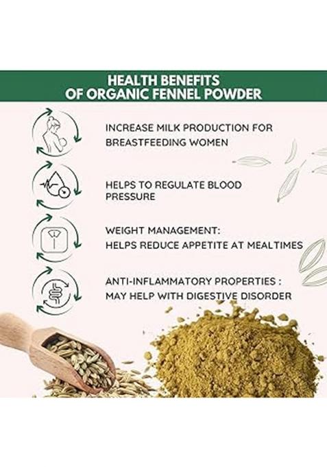 Vexa Naturals Saunf Powder (Fennel Seed Powder) | Aromatic & Sweet |100Gm