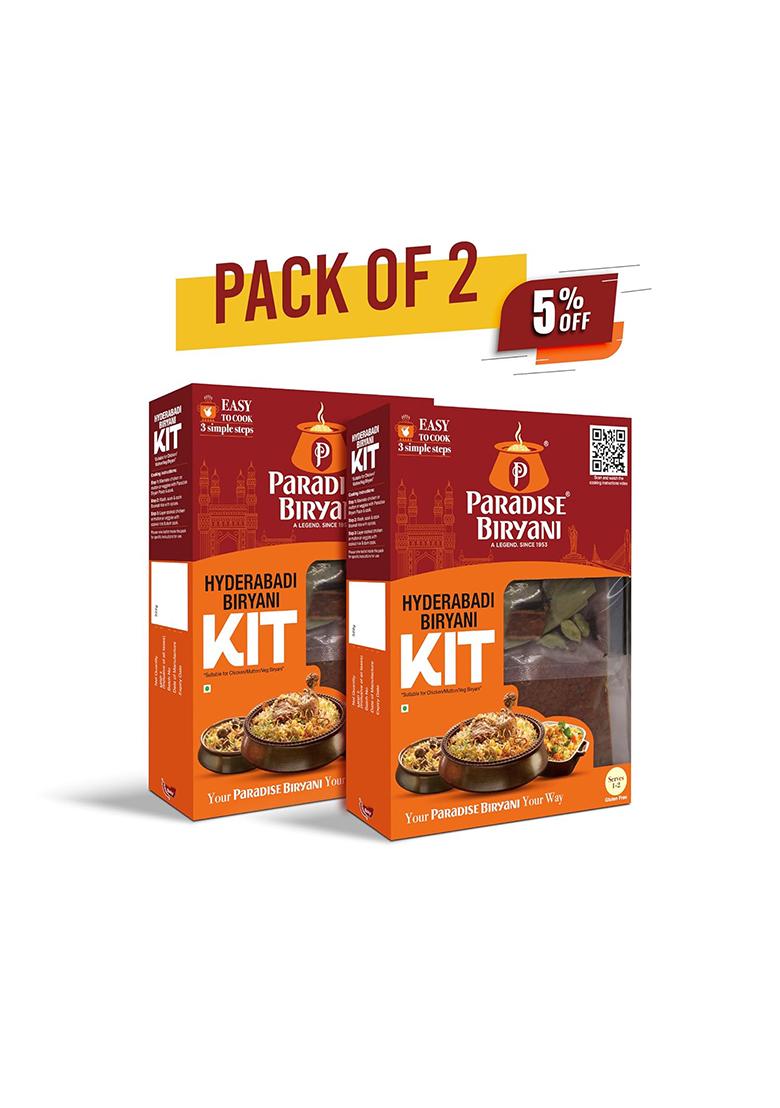Paradise Biryani Hyderabadi Kit | Easy 3 Step Cooking From The House Of Original Your Way 322 Gm (Pack 2)