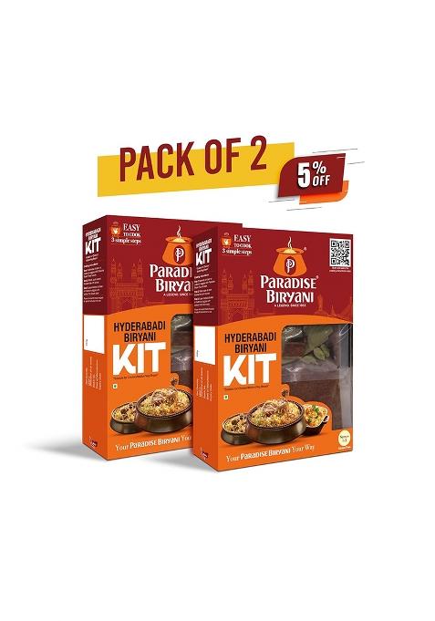 Paradise Biryani Hyderabadi Kit | Easy 3 Step Cooking From The House Of Original Your Way 322 Gm (Pack 2)