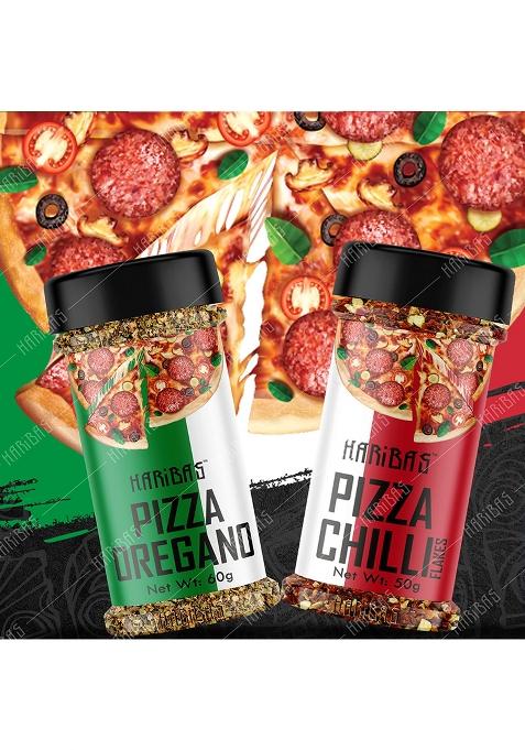 Haribas Italian Combo Oregano 40Gm And Chilli Flakes Sprinkler | Flakes/Leaves Pack Of 2 Herbs Seasoning Masala Powder