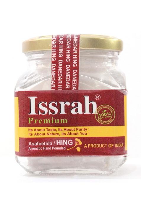 Issrah Danedar Hing|Glass Bottle-30 Grams|Heeng|Perungayam|Asafoetida Powder|Hand Pounded|Extra Strong (Pack Of 1)