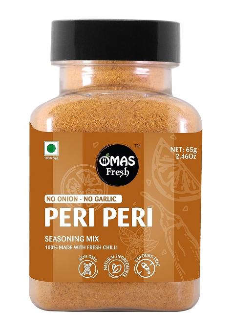 Omas Fresh Jain Peri Masala Seasoning 65 G | No Onion Garlic Vegan Additives & Preservatives Multi Purpose