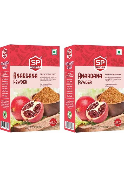 Sp Spices Anardana Powder (2 X 100G) - Pure, Fresh, Organic Dried Pomegranate Seed Perfect For Chhole, Dal Tadka & More