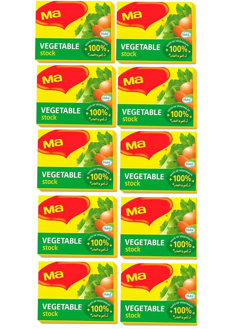 Biteza Maggis Vegetable Stock Cubes | Halal 100% Preservative Free Rich Flavour Seasoning Pack Of 10 Imported