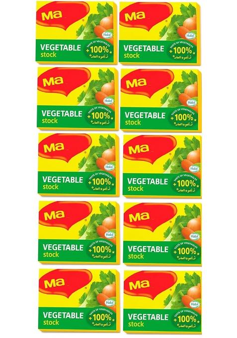 Biteza Maggis Vegetable Stock Cubes | Halal 100% Preservative Free Rich Flavour Seasoning Pack Of 10 Imported