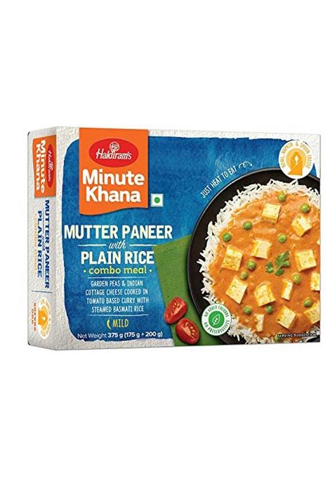 Haldiram'S Mutter Paneer With Plain Rice 4 Pcs X 375 G