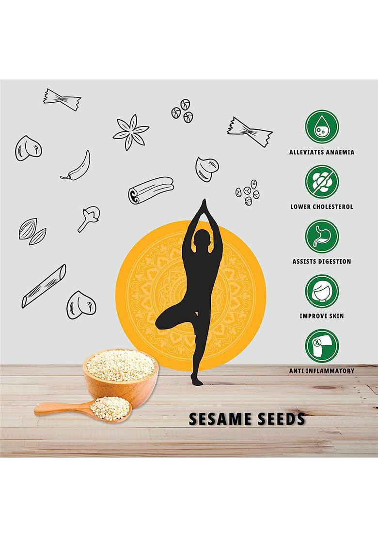 Organature Fresh & Natural Sesame Seeds Unhulled | White Til Tal For Weight Loss High In Nutrient Dietary Fibre Raw Eating (350 Grams)