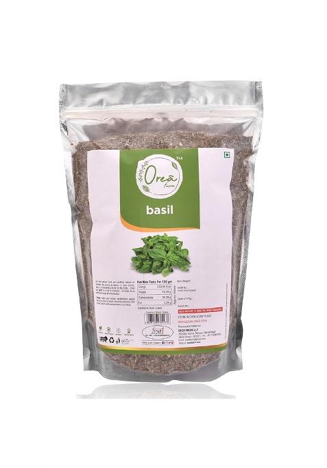 Orea Farm Basil Herb 1 Kg | Dried Leaves For Soups, Salad Dressings, Italian Pesto, Tea, Pizza Pasta Seasoning, Beverages And Use In Some Ice Cream Chocolate Recipes Reusable Zipper Bulk Pack