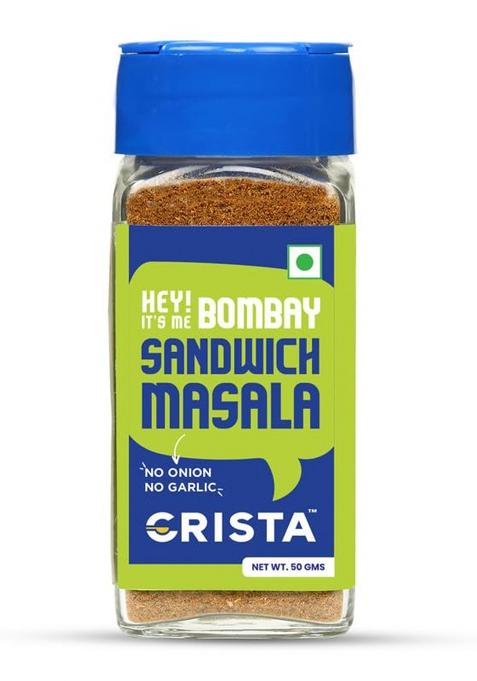 Crista 50 Gms Bombay Sandwich Masala | For Vegetable & Cheese Magic No Added Sugar Onion Garlic Vegan Zero Colours Preservatives