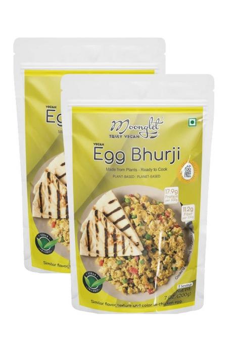 Moonglet Eggless Bhurji Vegan Egg | Indian Masala Scrambled Mix 400G: Pack Of2, 200G Each