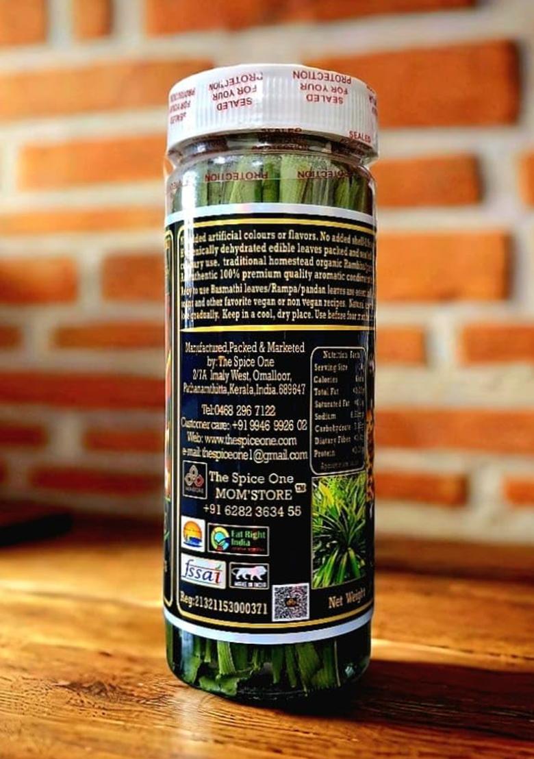 Mom'Store Rambha/Pandan/Biryani Leaves 10G | Aromatic & Natural Dried Pandanus Perfect For Biryani, Curries, Desserts Beverages 100% Vegan Kerala Homestead Spice