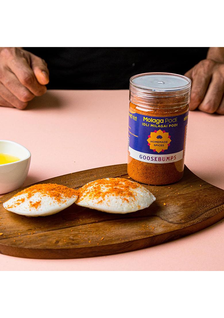 Goosebumps Molagai Podi | Homemade Gunpowder Ready To Use Artisanal & Authentic No Bulking Agent, Artifical Colours Or Preservatives Used Idli Dosa Chutney 90G