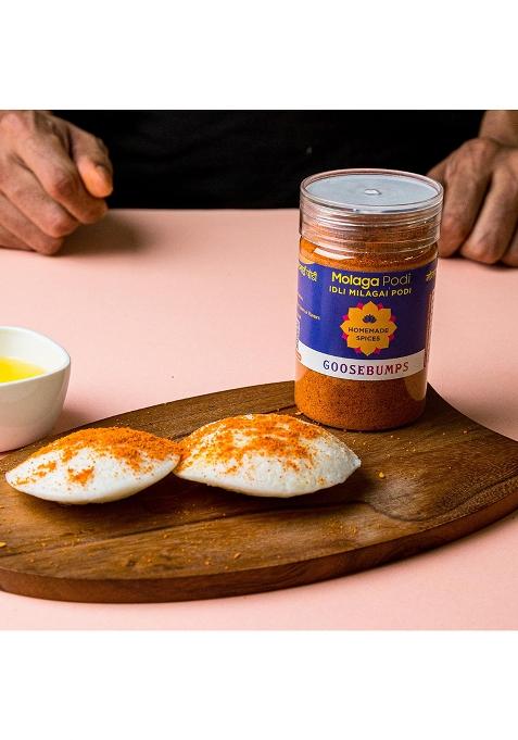 Goosebumps Molagai Podi | Homemade Gunpowder Ready To Use Artisanal & Authentic No Bulking Agent, Artifical Colours Or Preservatives Used Idli Dosa Chutney 90G