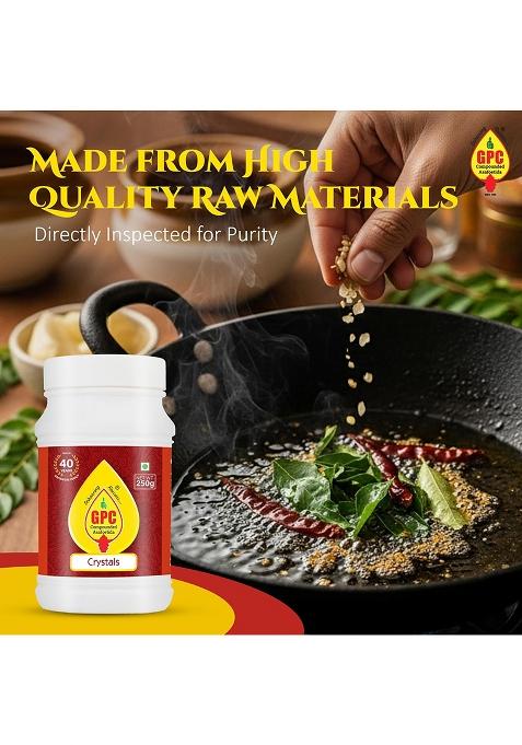 Gpc Compounded Asafoetida Crystals 250G | Small Hing For Indian Cooking Strong Blend, Rich Flavour And Taste, Antioxidant-Rich, Digestive & Aromatic Spice