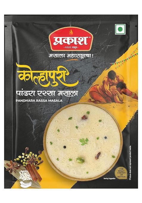 Prakash Kolhapuri Pandhara Rassa Masala, 30 Gram | Pack Of 4 Ready To Use Masala Easy Cook Authentic Maharashtra Spices Serves (Per Pack) No Preservatives, Colours Or Artificial Flavours