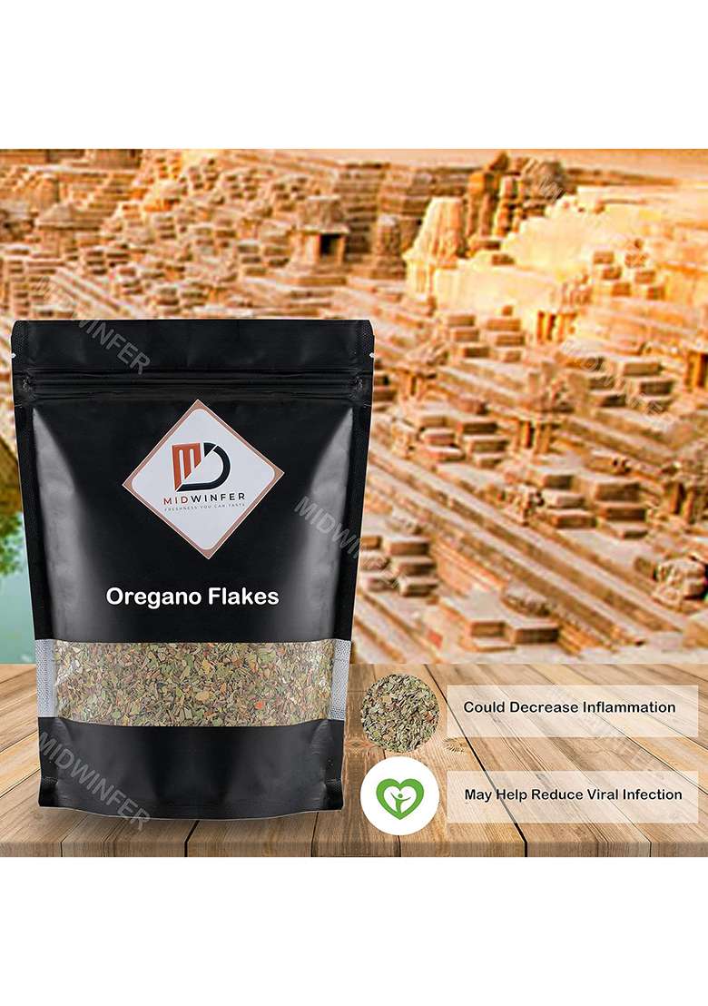 Midwinfer Oregano Leaves | Dried And Crushed Flakes 250G For Pizza - Indya