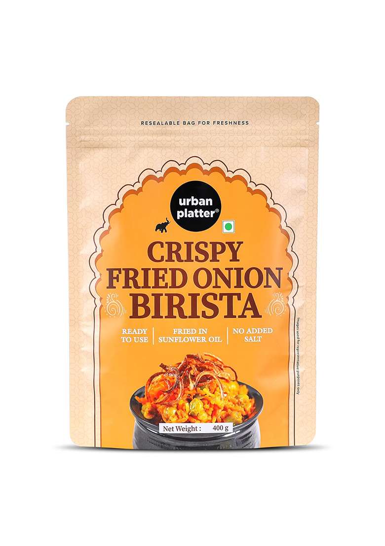 Urban Platter Crispy Fried Onion Birista, 400G (Fried In Sunflower Oil | No Added Salt Preservative-Free Ready To Use) - Indya