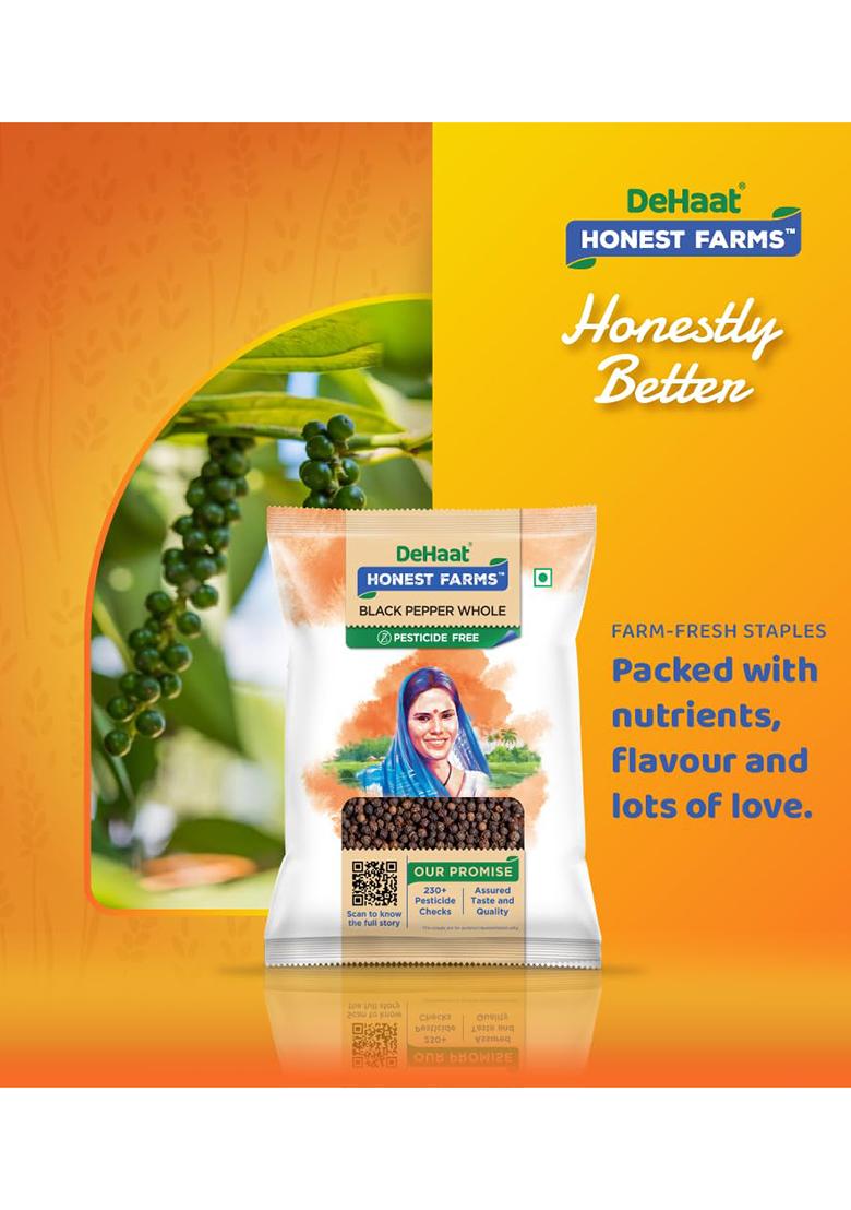 Dehaat Honest Farms Pesticide Free Black Pepper Whole 100 Gm.