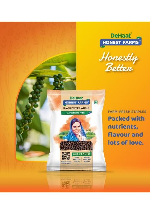 Dehaat Honest Farms Pesticide Free Black Pepper Whole 100 Gm.
