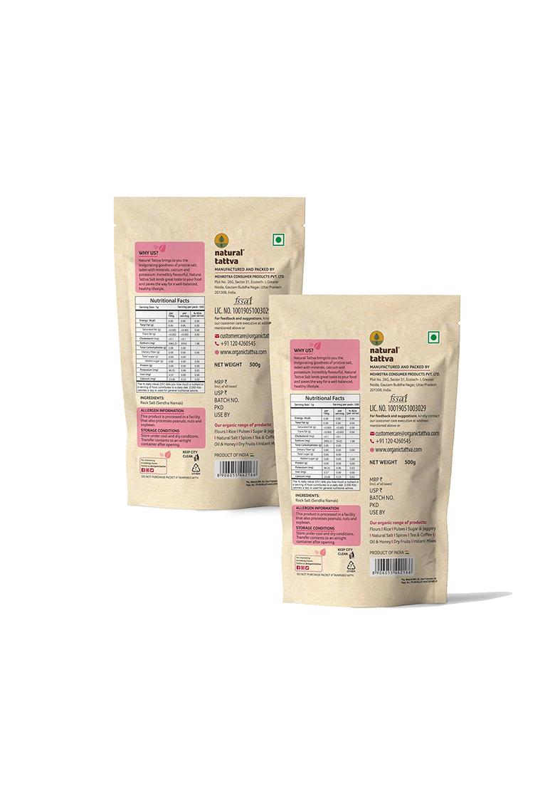 Organic Tattva Himalayan Pink Salt 500G | Natural Crystal Sendha Namak For Cooking & Wellness Unrefined Mineral-Rich Rock