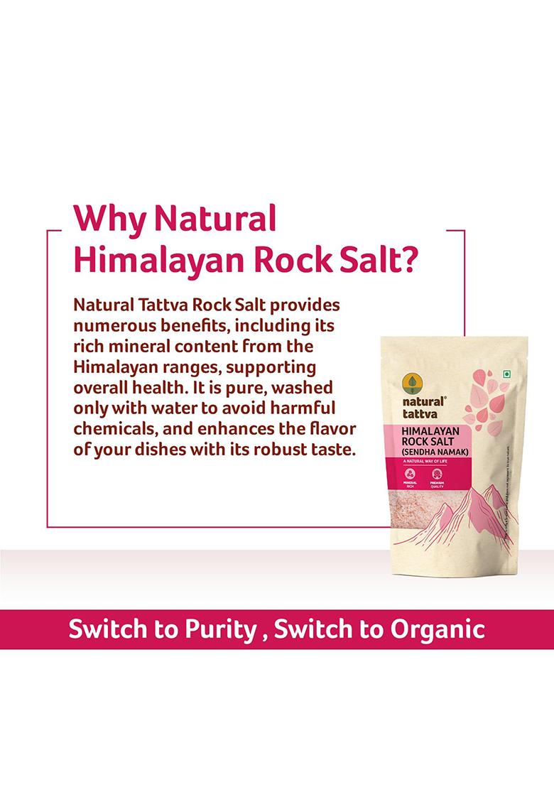 Organic Tattva Himalayan Pink Salt 500G | Natural Crystal Sendha Namak For Cooking & Wellness Unrefined Mineral-Rich Rock