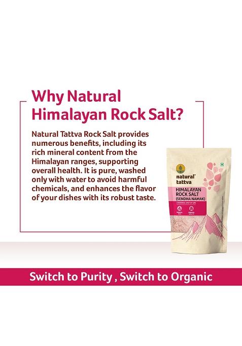 Organic Tattva Himalayan Pink Salt 500G | Natural Crystal Sendha Namak For Cooking & Wellness Unrefined Mineral-Rich Rock