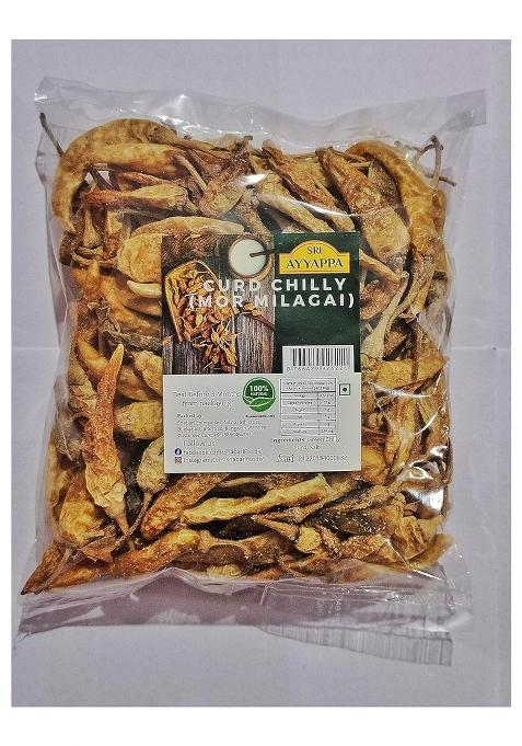 Sri Ayyappa Curd Dip Sun Dry Chilly - 200 G Mor Milagai Vathal/Dahi Mirchi/Curd