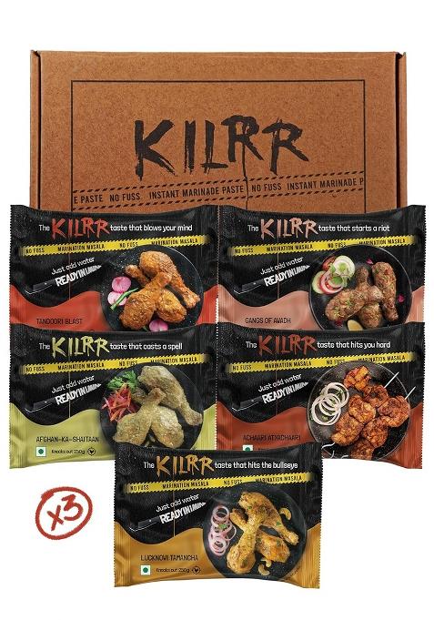 Kilrr Chicken Marination Masala Pack Of 15 (5 Flavours X 3) | Marinates 250G Per 1- Min Killer Marinade For Tikka, Tandoori Just Add Water & Oil All-Natural, No Preservatives Or Additives Gang