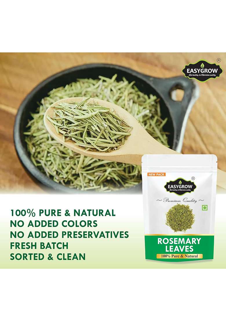 Easygrow Rosemary Dried Leaves (100% Natural) - 100 Gm, For Hair Growth - Indya