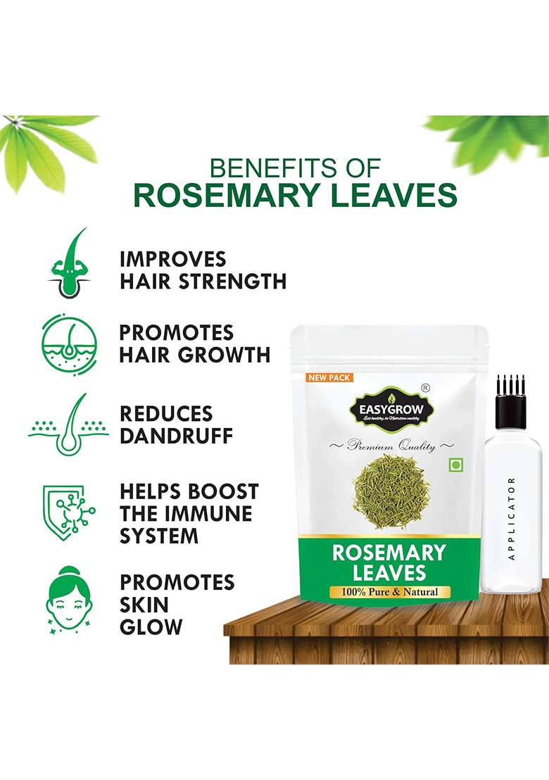 Easygrow Rosemary Dried Leaves (100% Natural) - 100 Gm, For Hair Growth - Indya