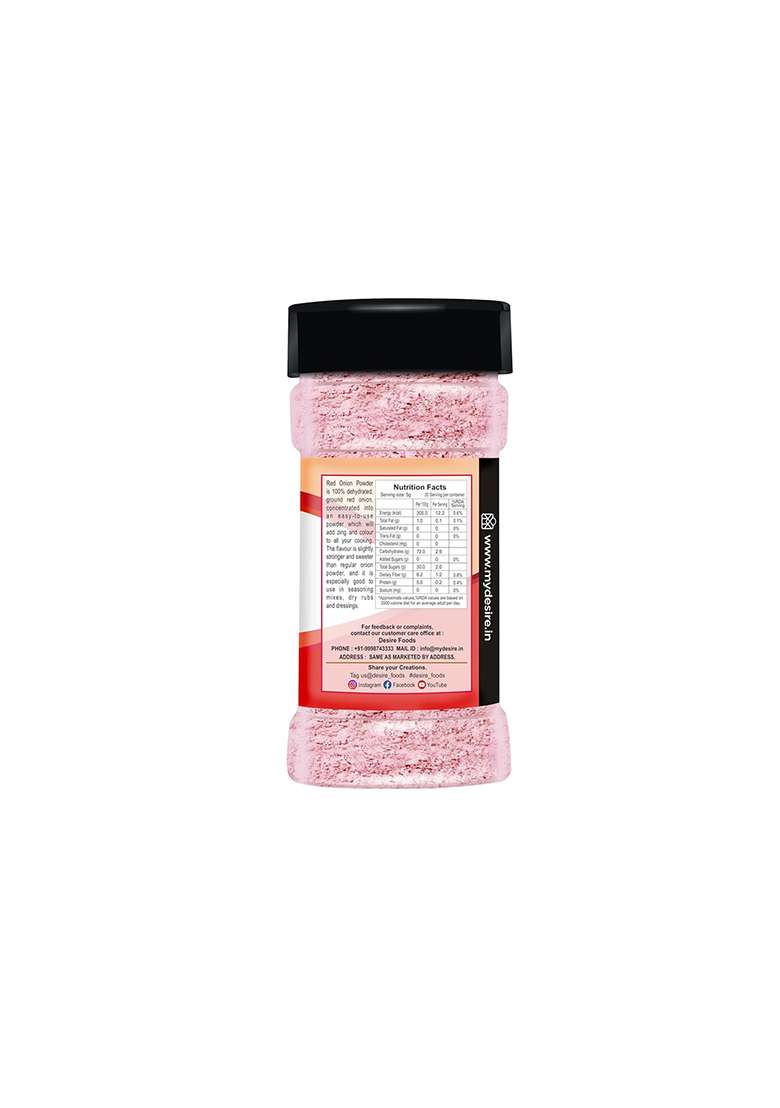 Desire Red Onion Powder 100 Gram |Pure & Natural Dehydrated | Ideal For Cooking, Seasoning Spices No Additives - Indya